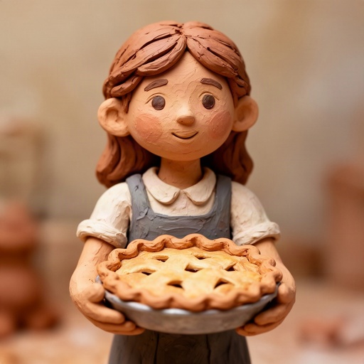 A girl holding a pie
