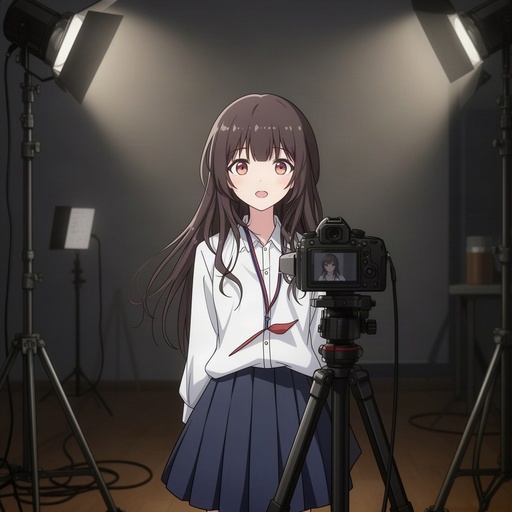 Anime girl behind the scenes 