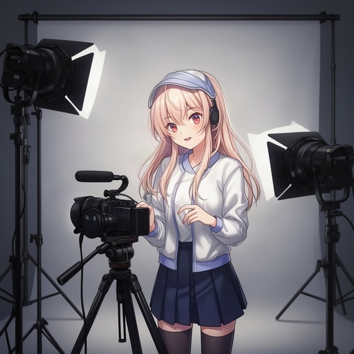 Anime girl behind the scenes 