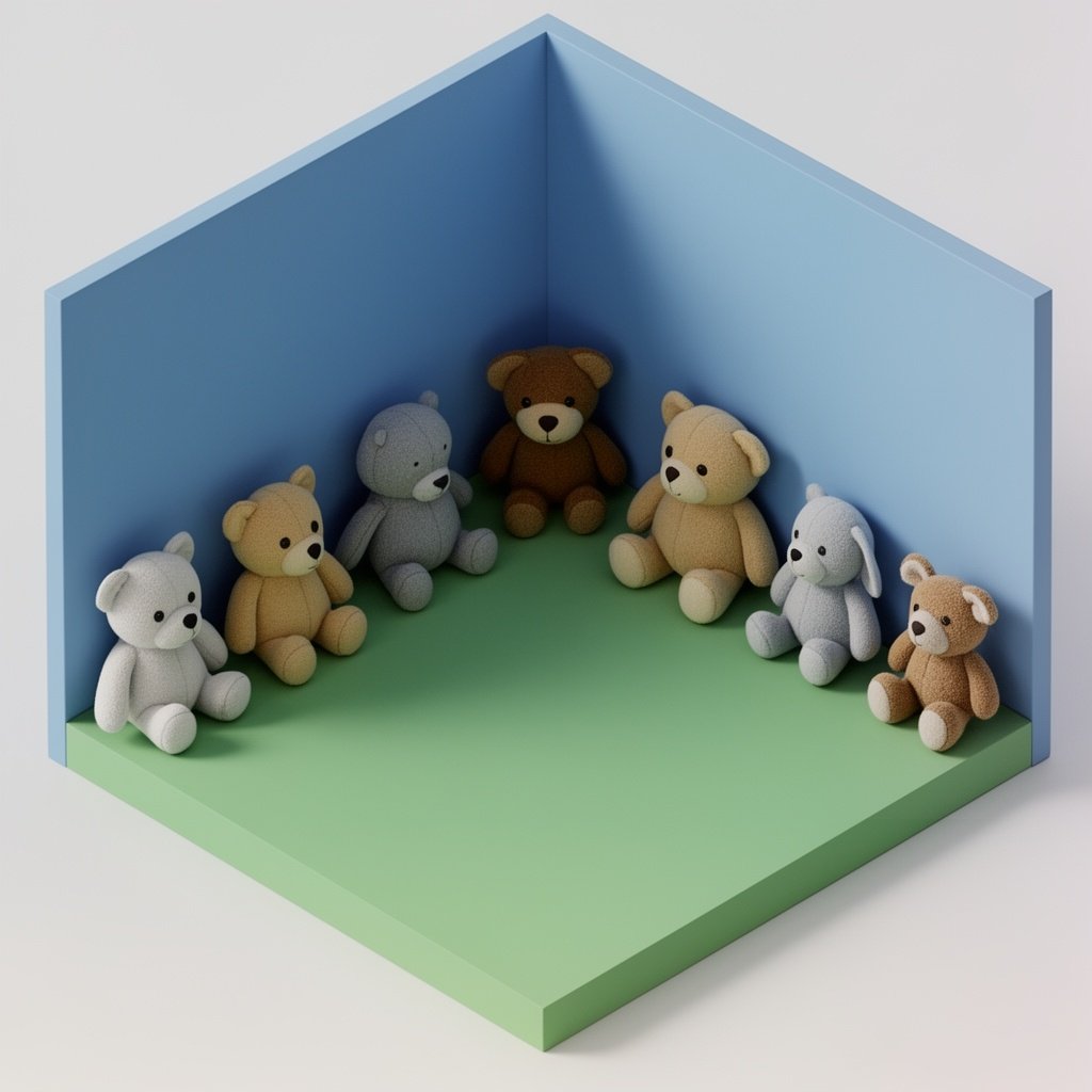 A nursery room filled with stuffed toy animals