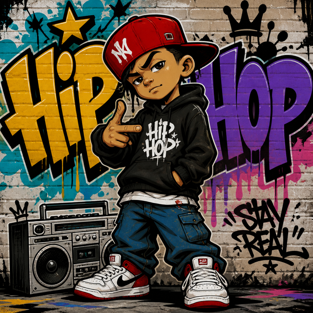 Hip hop graffiti kid