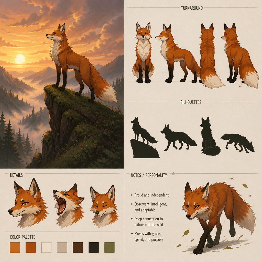 Character Design AI art style example