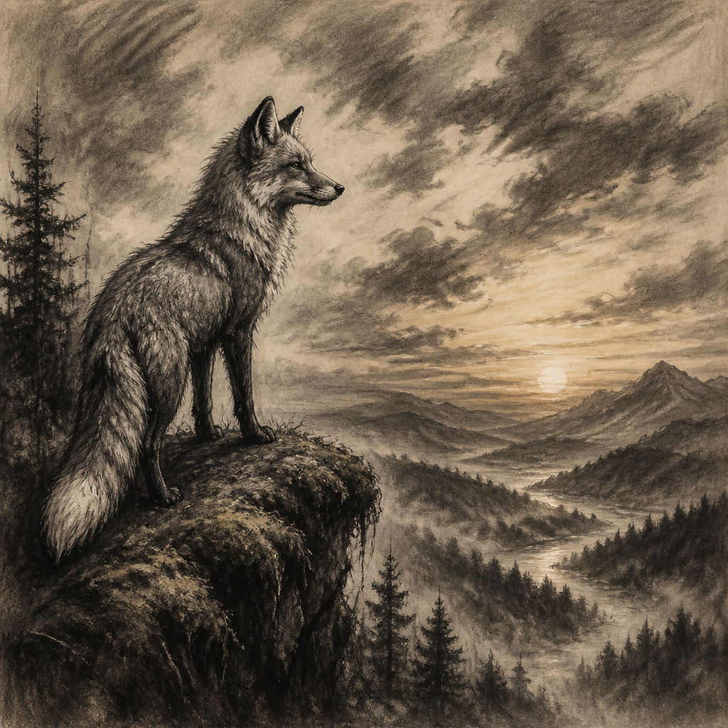 Charcoal AI art style example