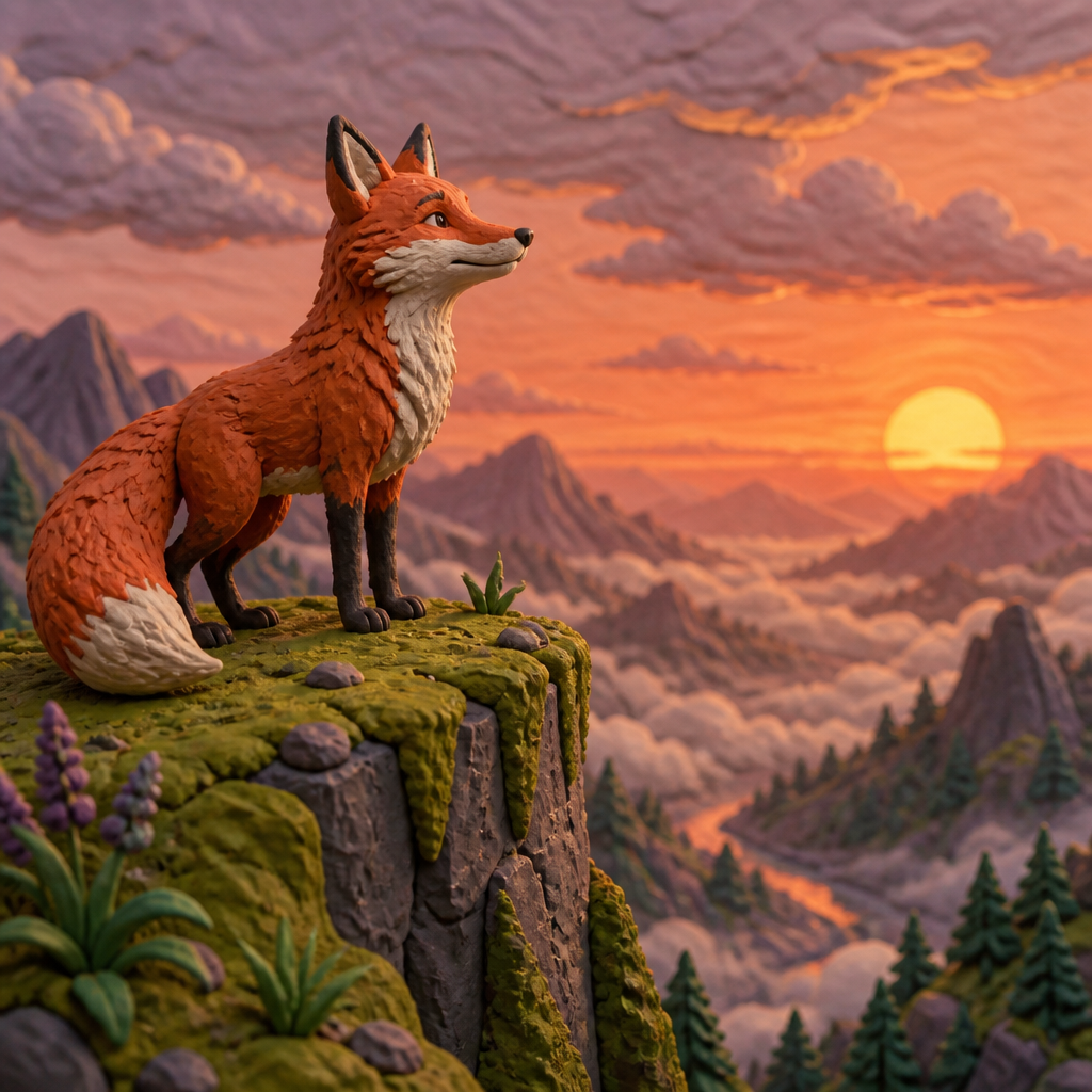 Claymation AI art style example