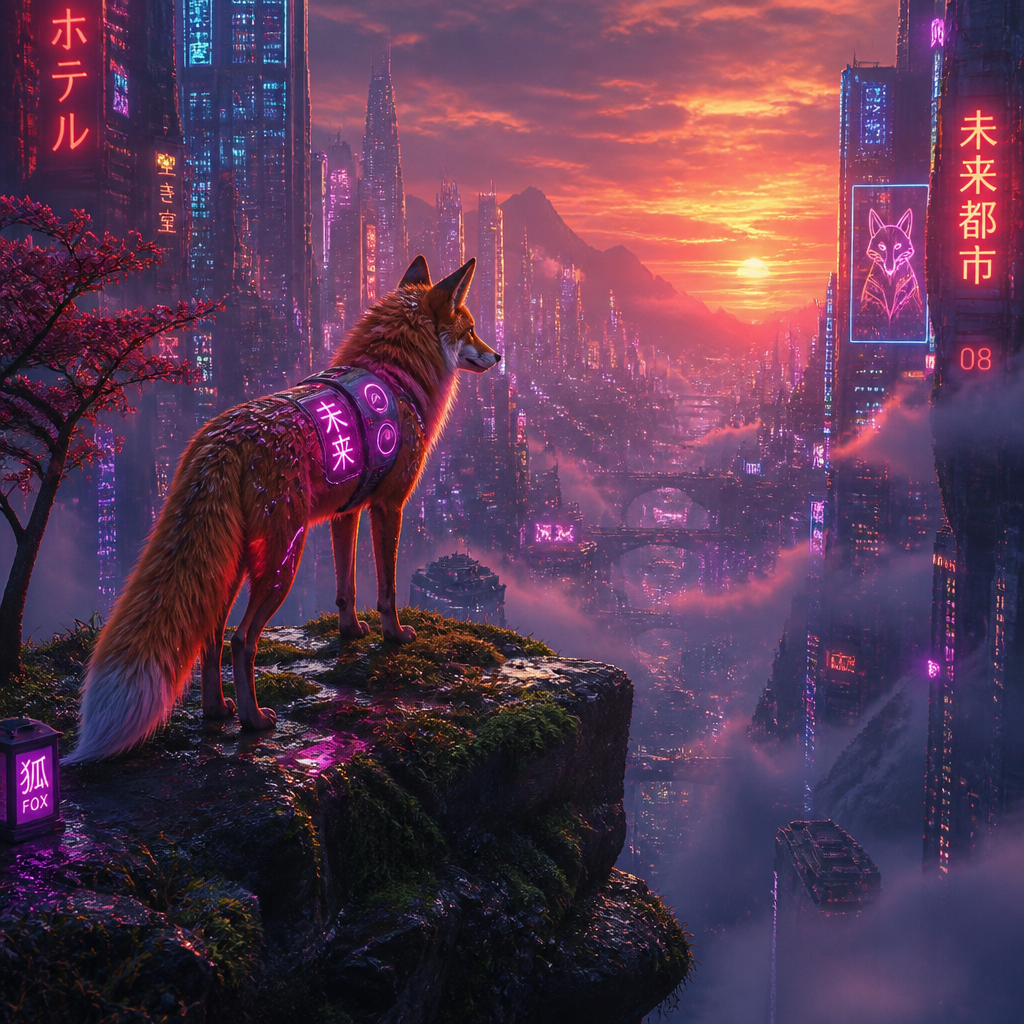 Cyberpunk AI art style example