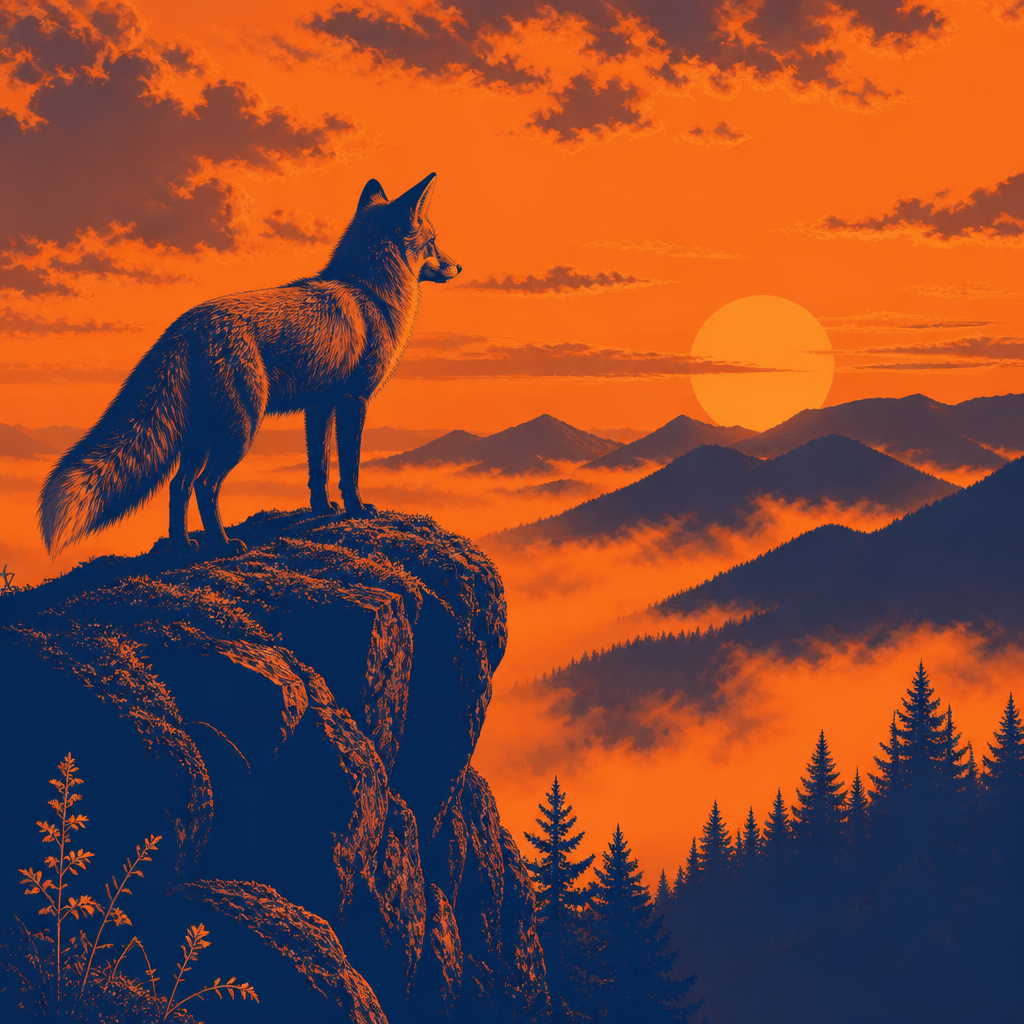 Duotone AI art style example
