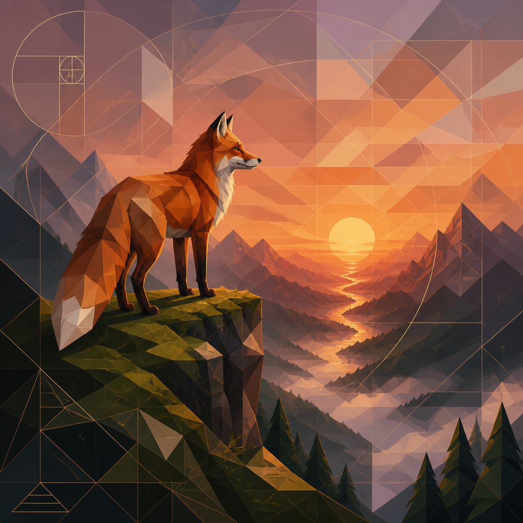 Geometric AI art style example