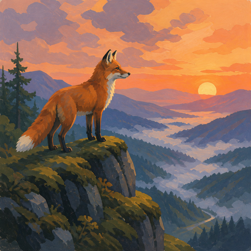 Gouache AI art style example