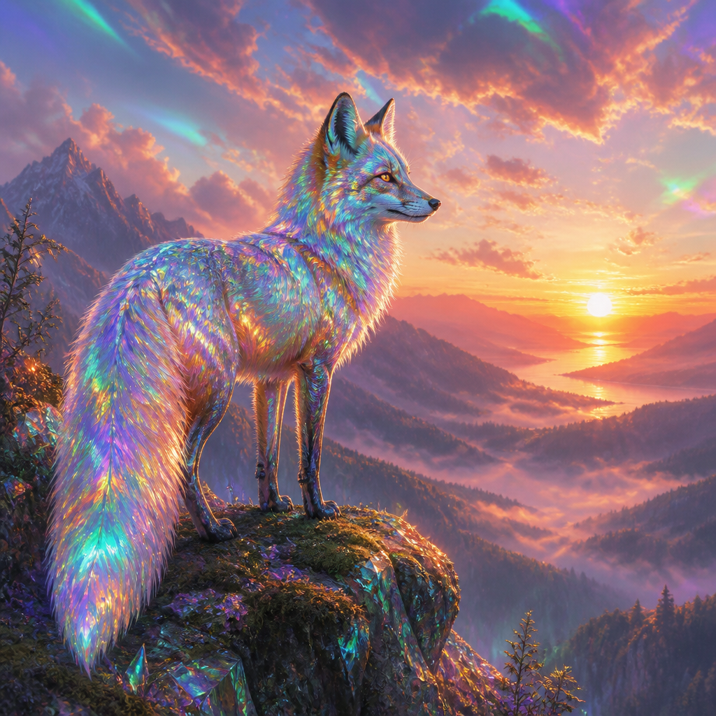 Holographic AI art style example
