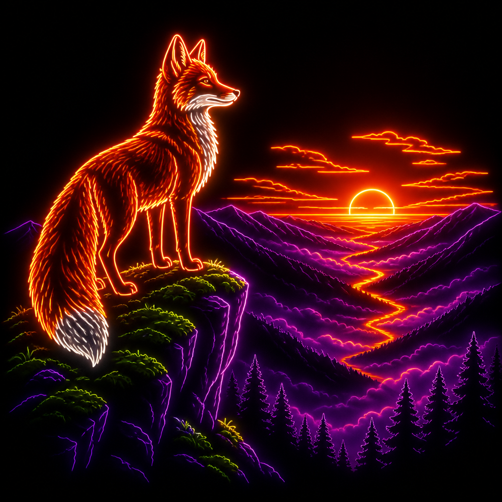 Neon AI art style example