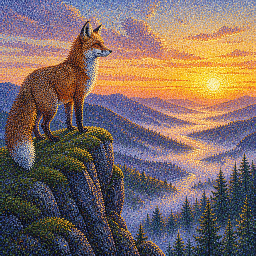 Pointillism AI art style example