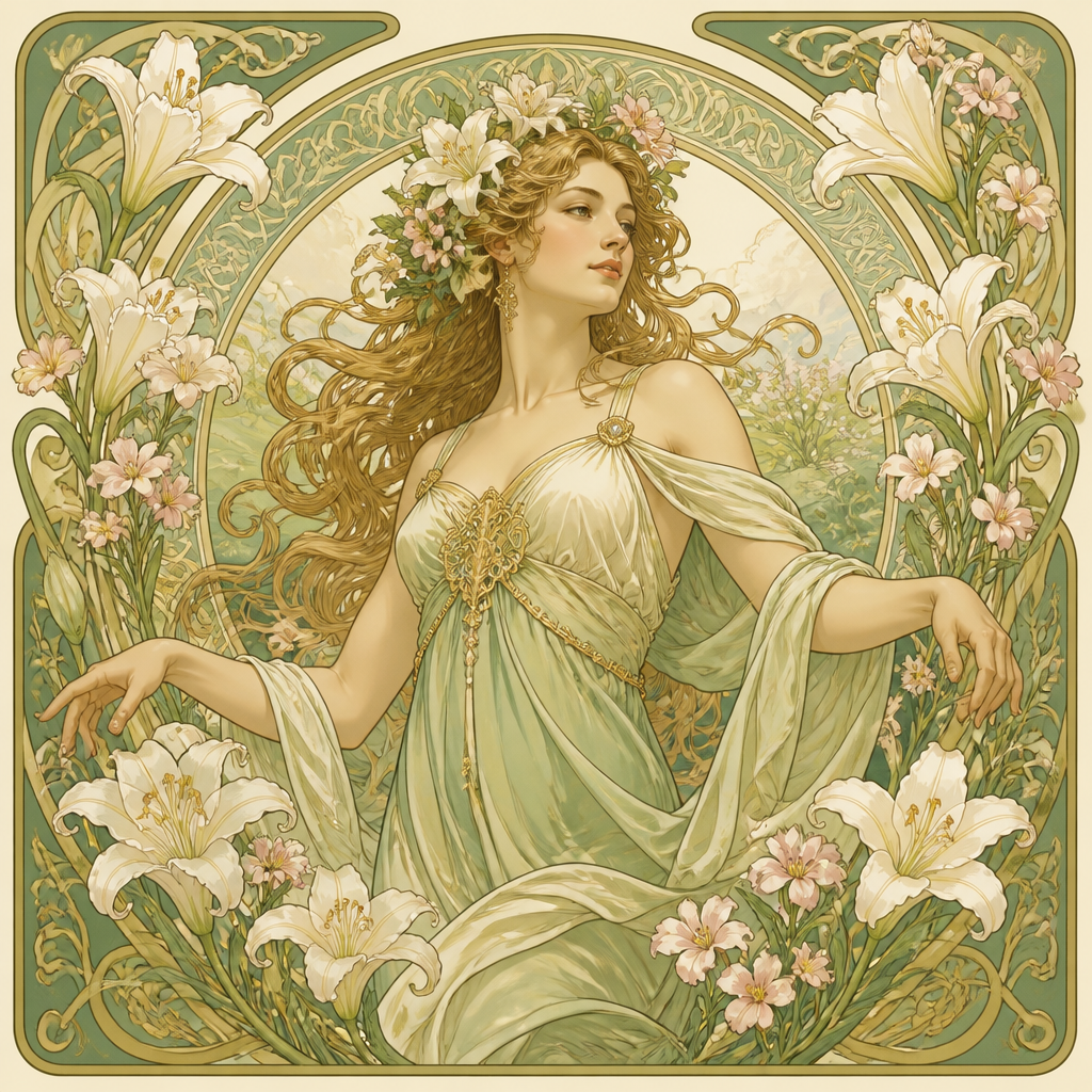 Art Nouveau style AI art example