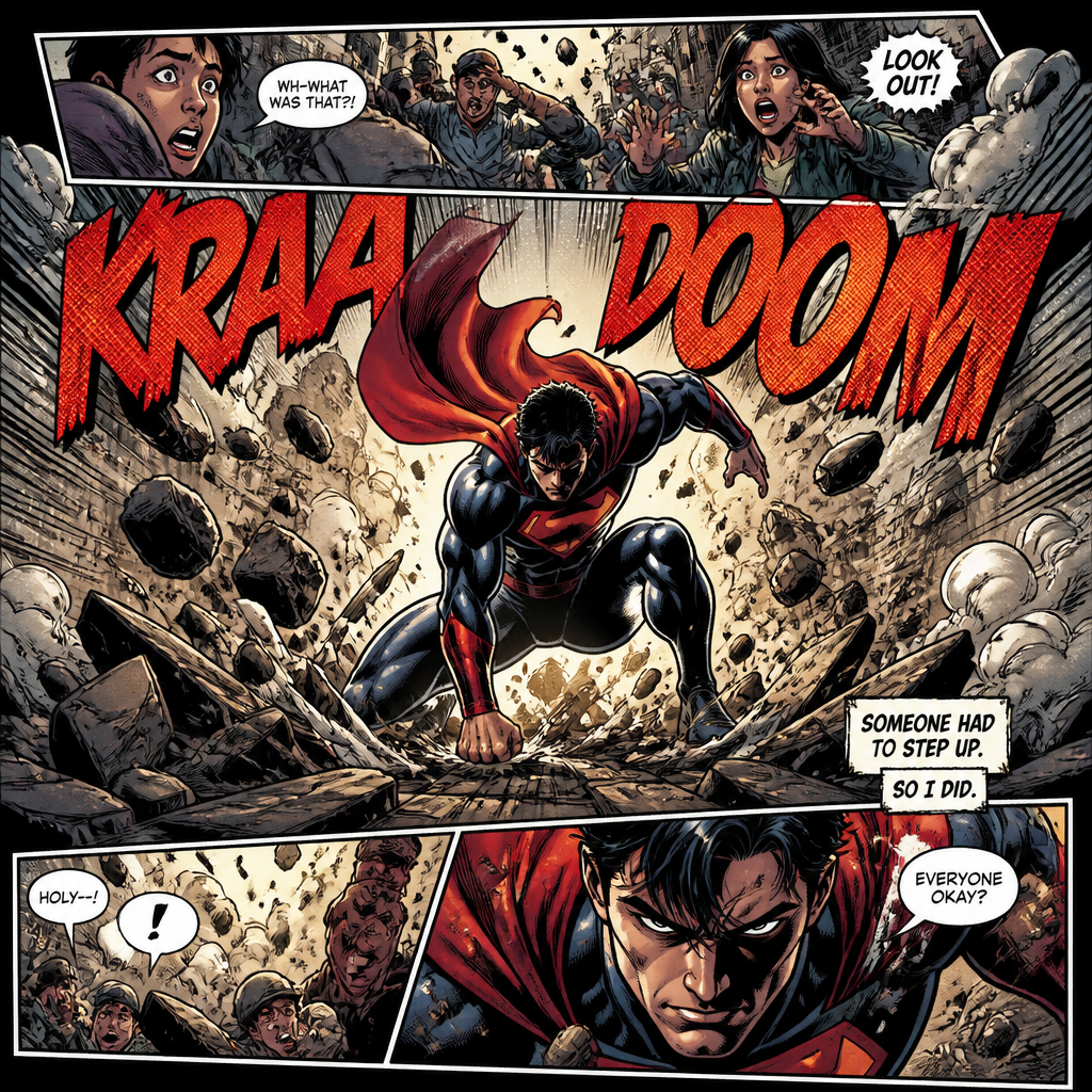 Comic Book style AI art example