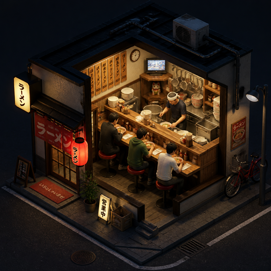 Isometric style AI art example