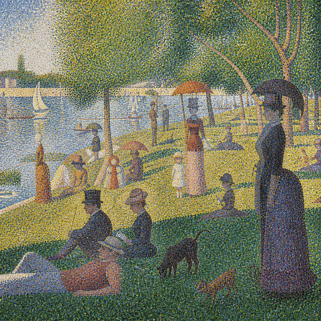 Pointillism AI art example