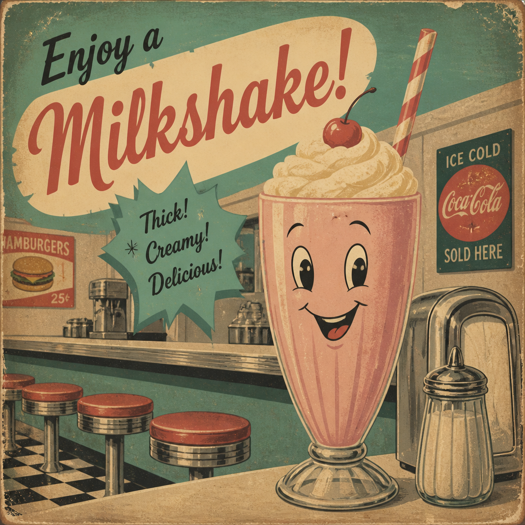 Retro style AI art example