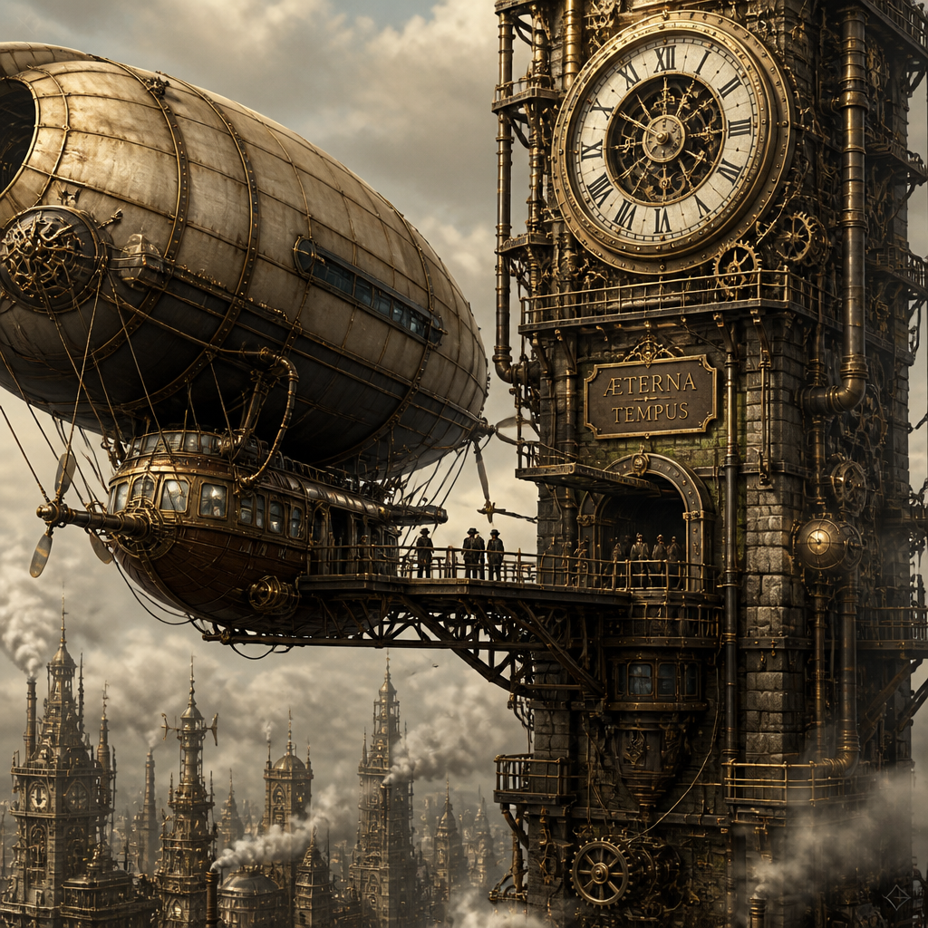 Steampunk style AI art example