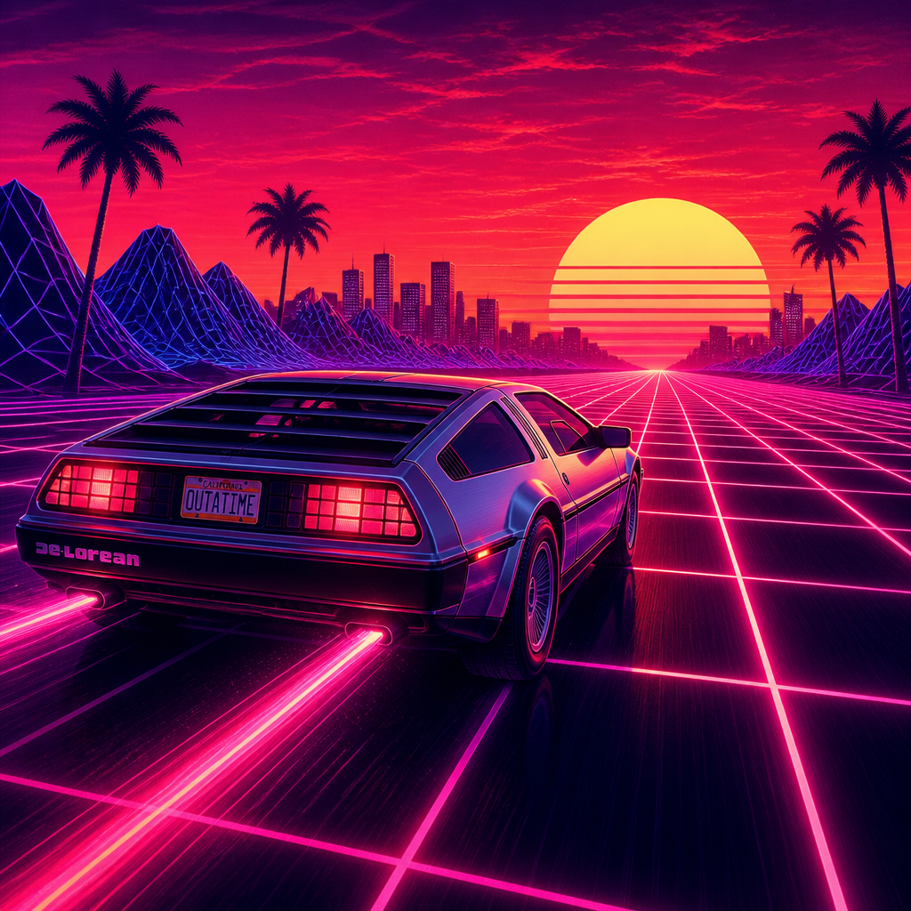 Synthwave style AI art example