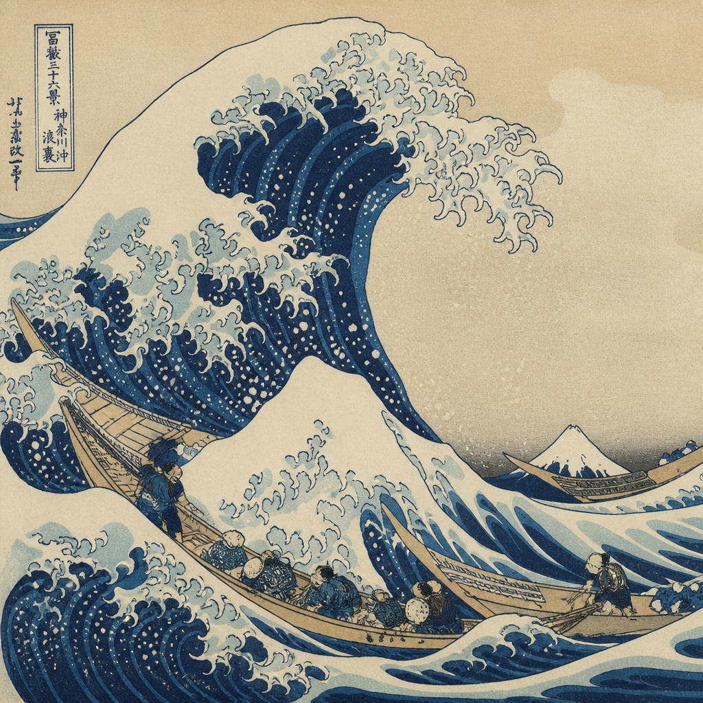 Ukiyo-e style AI art example