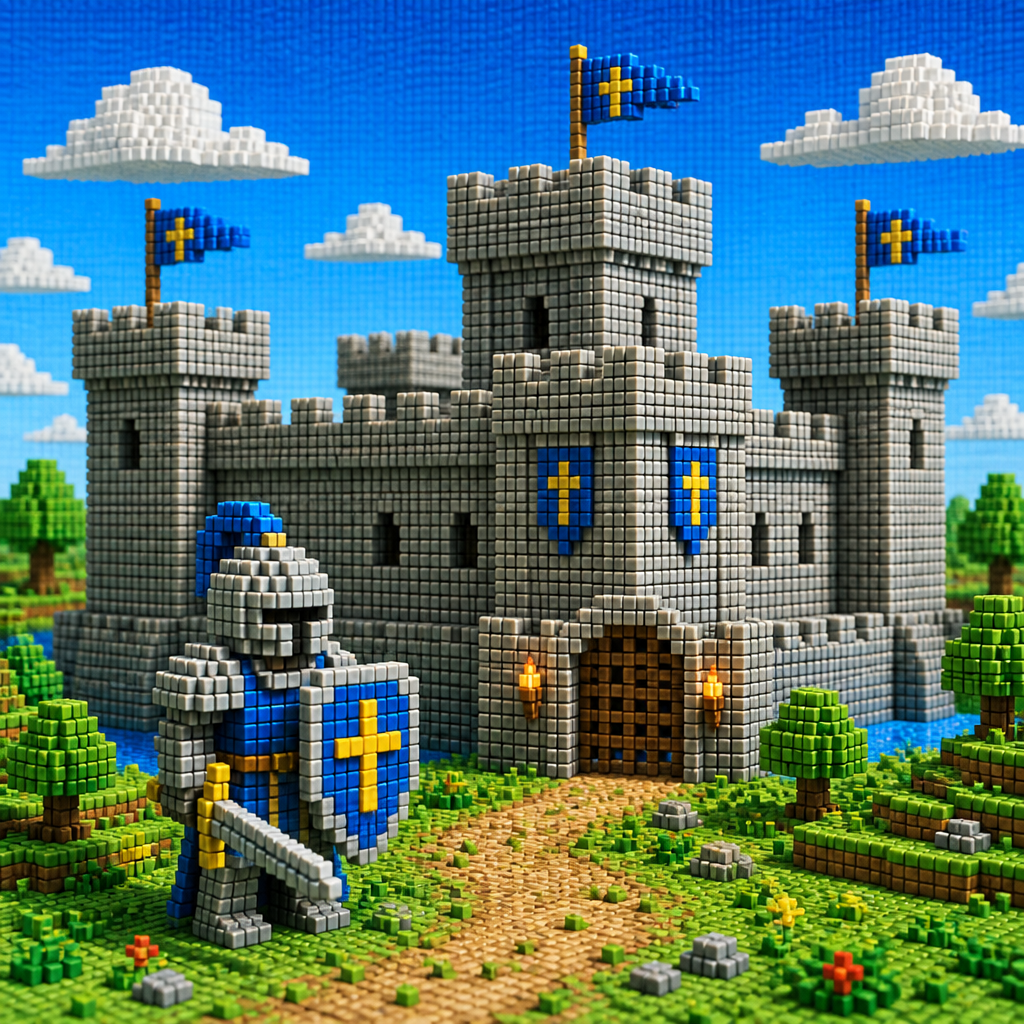Voxel style AI art example