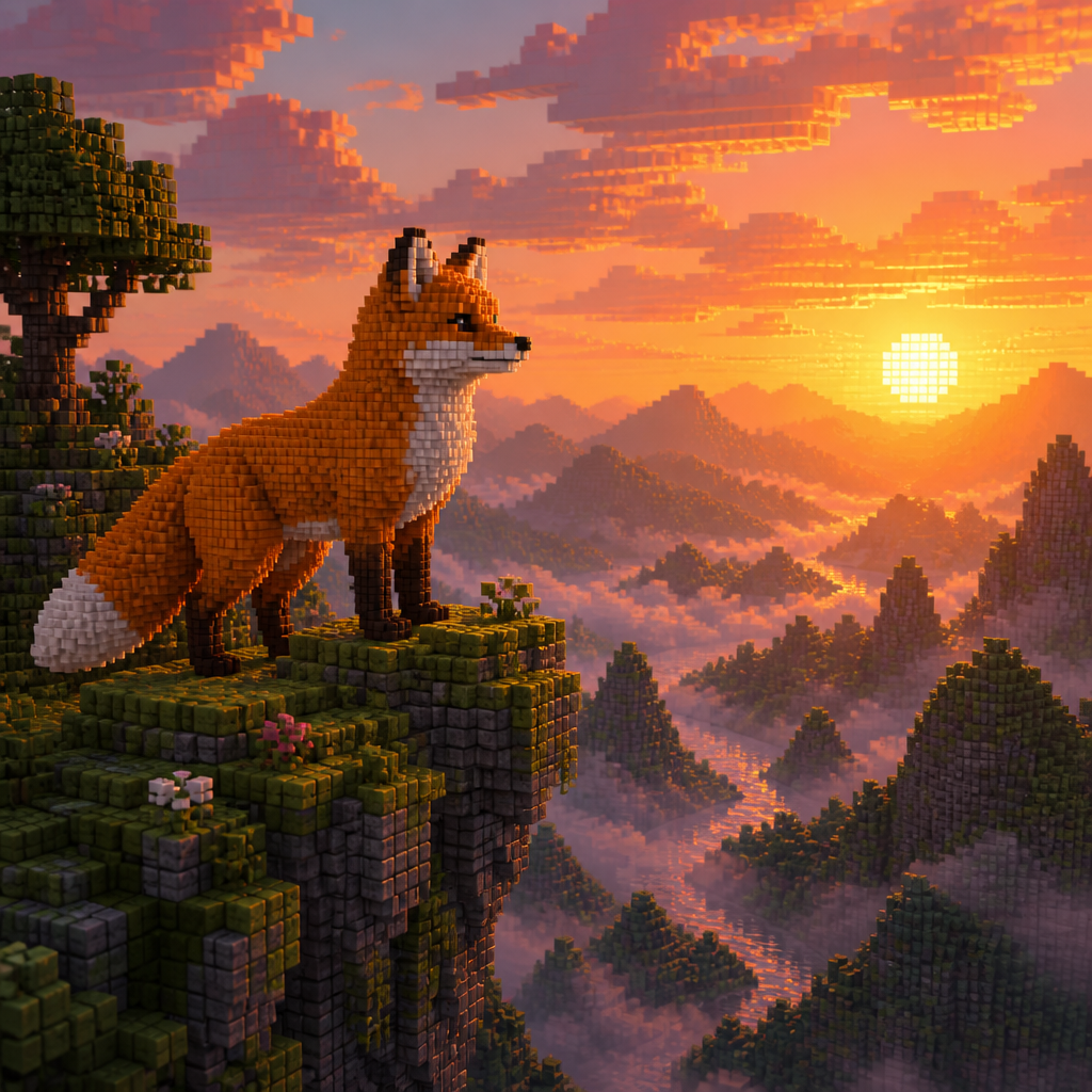 Voxel AI art style example